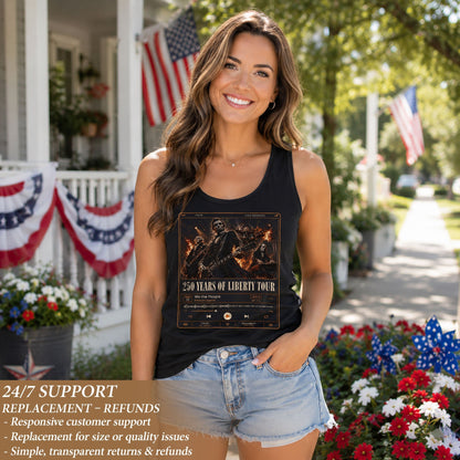 Lincoln Women Tank Top 250 Years of Liberty Tour Rock Band Patriotic US History Shirt