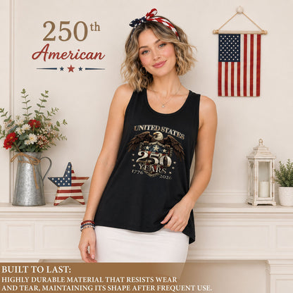 United States 250 Years Eagle Shield Tank Top | Patriotic 1776-2026 Women Shirt